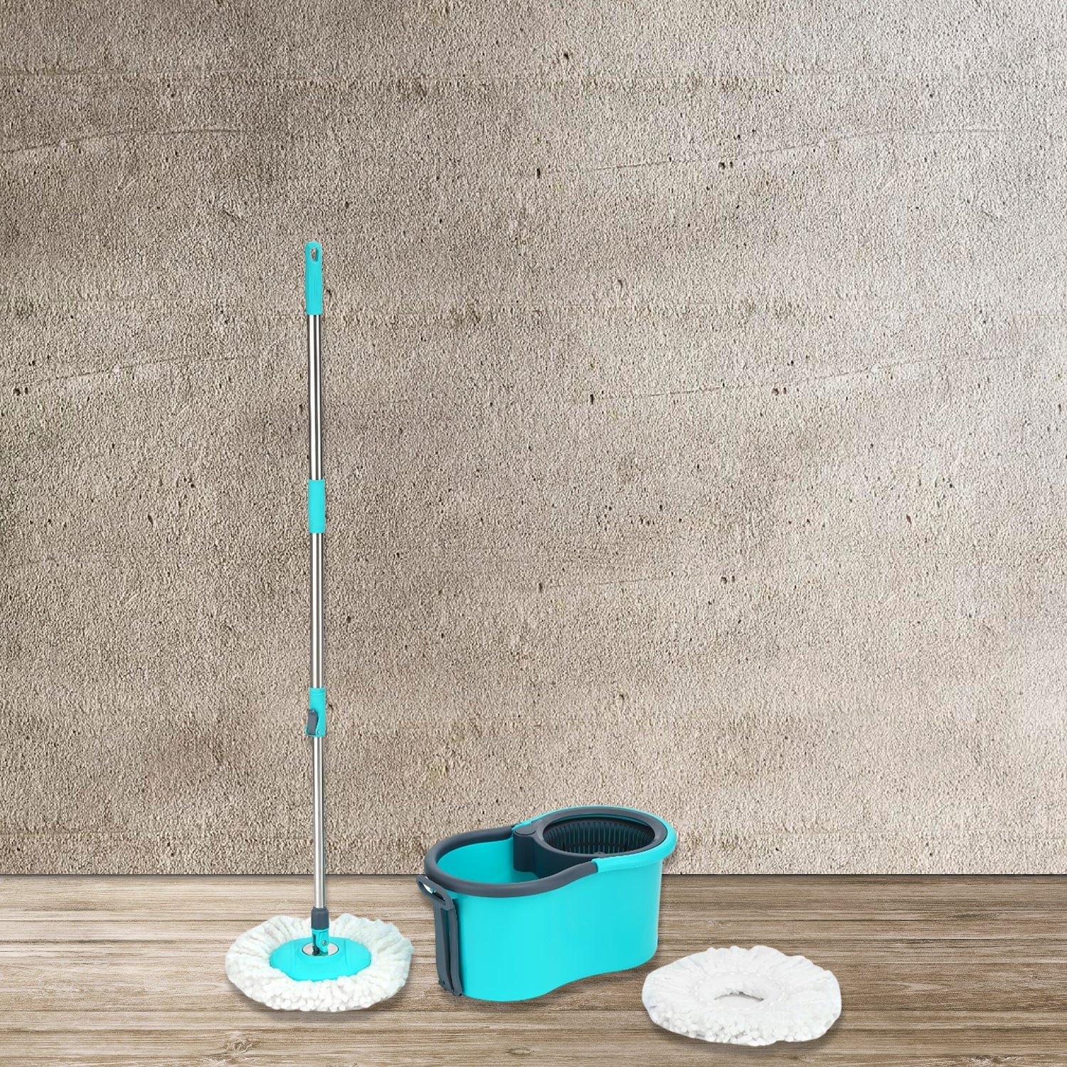 4941 Quick Spin Mop Plastic spin, Bucket Floor Cleaning, Easy Wheels & Big Bucket, Floor Cleaning Mop with Bucket DeoDap 4941 Quick Spin Mop Plastic spin, Bucket Floor Cleaning, Easy Wheels & Big Bucket, Floor Cleaning Mop with Bucket DeoDap
